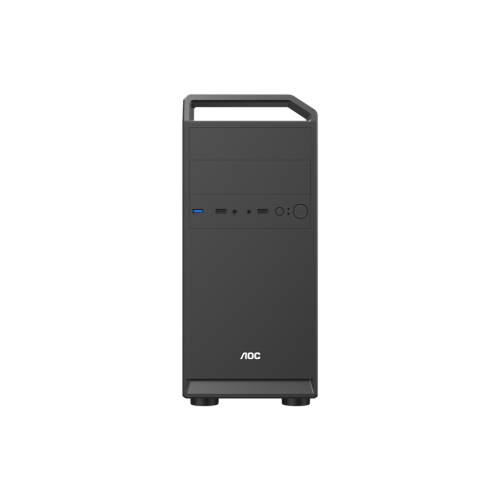 Корпус AOC CB104B M-ATX/ITX 2xUSB2.0 1xUSB3.0 1xAudio 1xMic 2x2.5" 2x3.5" 5.25" Optical Drive Bay, Kensington, Padlock - петля для навесного замка, Черный AOC-CB104-BEV1B-G