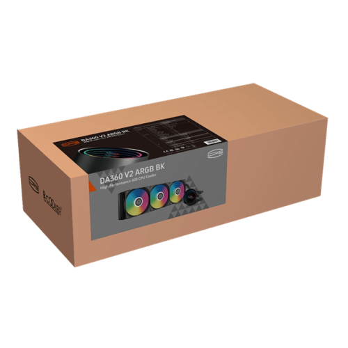 Водяное охлаждение для CPU PCCooler DA360 V2 ARGB BK TDP 300W 115X/1200/1700/1851/AM4/AM5, Pump: 2600RPM±10%, 15dBA, Fan: 400-2000RPM±10%, 80.74CFM, 36.5dBA, Черный