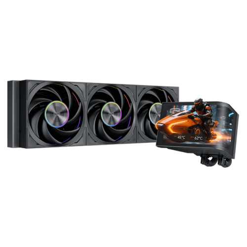 Водяное охлаждение для CPU PCCooler DV360 ARGB Display BK TDP 300W 115X/1200/1700/1851/AM4/AM5, Pump: 2600 RPM±10%, 15dB(A), Fan: 500~3000 RPM±10%, 83 CFM, 15~33.1 dB(A), AMOLED, 6.67 in, 2400×1080, Черный