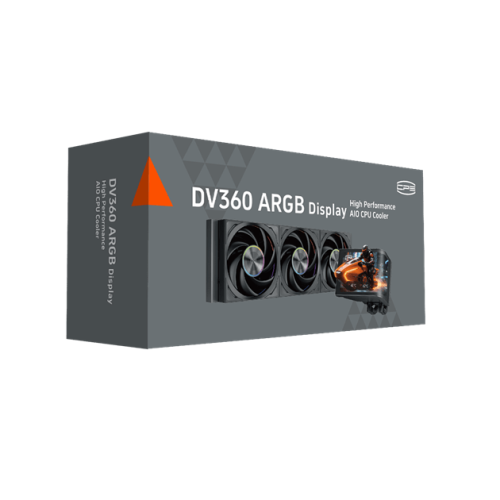 Водяное охлаждение для CPU PCCooler DV360 ARGB Display BK TDP 300W 115X/1200/1700/1851/AM4/AM5, Pump: 2600 RPM±10%, 15dB(A), Fan: 500~3000 RPM±10%, 83 CFM, 15~33.1 dB(A), AMOLED, 6.67 in, 2400×1080, Черный