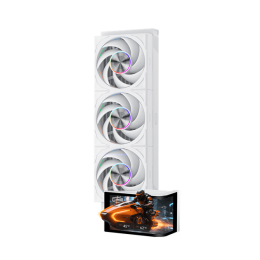 Водяное охлаждение для CPU PCCooler DV360 ARGB Display WH TDP 300W 115X/1200/1700/1851/AM4/AM5, Pump: 2600 RPM±10%, 15dB(A), Fan: 500~3000 RPM±10%, 83 CFM, 15~33.1 dB(A), AMOLED, 6.67 in, 2400×1080, Белый