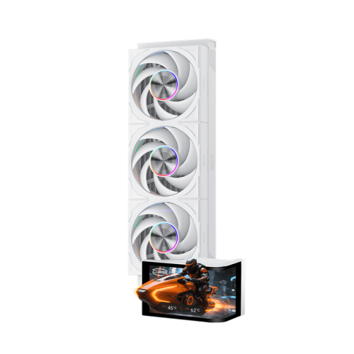 Водяное охлаждение для CPU PCCooler DV360 ARGB Display WH TDP 300W 115X/1200/1700/1851/AM4/AM5, Pump: 2600 RPM±10%, 15dB(A), Fan: 500~3000 RPM±10%, 83 CFM, 15~33.1 dB(A), AMOLED, 6.67 in, 2400×1080, Белый