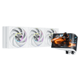 Водяное охлаждение для CPU PCCooler DV360 ARGB Display WH TDP 300W 115X/1200/1700/1851/AM4/AM5, Pump: 2600 RPM±10%, 15dB(A), Fan: 500~3000 RPM±10%, 83 CFM, 15~33.1 dB(A), AMOLED, 6.67 in, 2400×1080, Белый