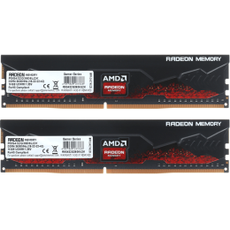 Оперативная память с радиатором 32GB Kit (2x16GB) DDR4 3600MHz AMD Radeon R9 Gamer Series CL18, PC4-28800, 18-22-22-42, 1.35V Black, R9S432G3606U2K