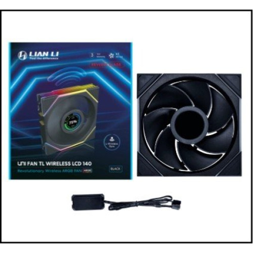 Вентилятор для корпуса Lian Li UNI FAN TL WIRELESS LCD 140 REVERSE BLADE Black G99.14RTLLCD1W1B.00