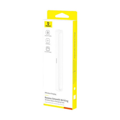 Зарядный кейс для стилуса, Baseus, (P80015907213-00), Smooth Writing Stylus Wireless Charging Case, Совместим Apple Pencil 2 / Baseus Smooth Writing 1 / 2 / 3 Series, USB-C, Белый