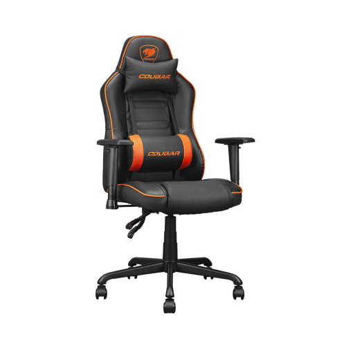 Игровое компьютерное кресло, Cougar, Fusion S, Искусственная кожа PU AIR, (Ш)54(71)*(Г)51*(В)114(122) см, Чёрно-Оранжевый
