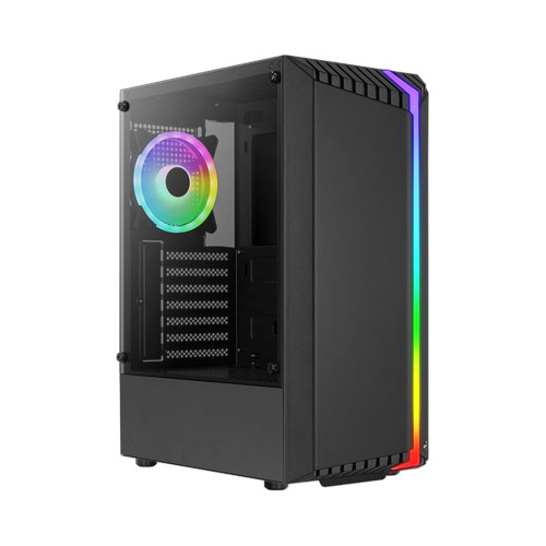 Компьютерный корпус, Aerocool, Bionic-G-BK-v2, ATX/Micro ATX, USB 2*3.0/1*2.0, HD-Audio+Mic, Кулер 1*12см RGB, Высота процессорного кулера до 158 мм, Длина VGA до 297мм (без переднего радиатора), 2*3.5"/4*2.5", Толщина 0,5мм, 450x206x372мм, Без Б/П, Чёрны