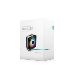 Кулер для процессора, Deepcool, AG300 LED R-AG300-BKLNMN-G, Intel 1851/1700/1200/115х и AMD AM5/AM4, 150W, 120мм 6-Color LED, 500- 3050±10% об/м, 32,5CFM,  30,5dB(A), 4pin, 119х77х129мм, Серебристый