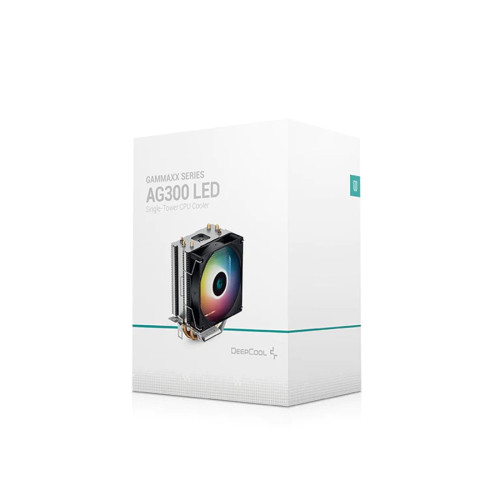 Кулер для процессора, Deepcool, AG300 LED R-AG300-BKLNMN-G, Intel 1851/1700/1200/115х и AMD AM5/AM4, 150W, 120мм 6-Color LED, 500- 3050±10% об/м, 32,5CFM, 30,5dB(A), 4pin, 119х77х129мм, Серебристый