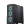 Компьютерный корпус, Aerocool, APNX C1 BK (C1-R-BK-v1), ATX/Micro ATX, USB 1*Type C/2*3.0 , HD-Audio+Mic, Кулер 4*12 ARGB см, Высота процессорного кулера до 166 мм, Длина VGA до 395мм, 3*3.5"/3*2.5", Толщина 0,8мм, 502x230x464мм, Без Б/П, Чёрный