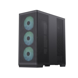 Компьютерный корпус, Aerocool, APNX C1 BK (C1-R-BK-v1), ATX/Micro ATX, USB 1*Type C/2*3.0 , HD-Audio+Mic, Кулер 4*12 ARGB см, Высота процессорного кулера до 166 мм, Длина VGA до 395мм, 3*3.5