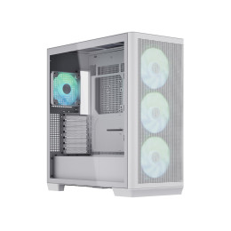 Компьютерный корпус, Aerocool, APNX C1 WH (C1-R-WT-v1), ATX/Micro ATX, USB 1*Type C/2*3.0 , HD-Audio+Mic, Кулер 4*12см ARGB, Высота процессорного кулера до 166 мм, Длина VGA до 395мм, 3*3.5