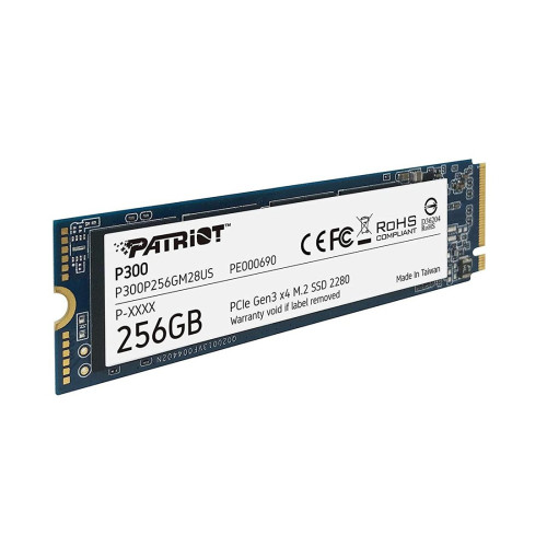 Твердотельный накопитель SSD, Patriot, P300 P300P256GM28, 256 GB, M.2 NVMe PCIe 3.0x4, 1700/1100 Мб/с