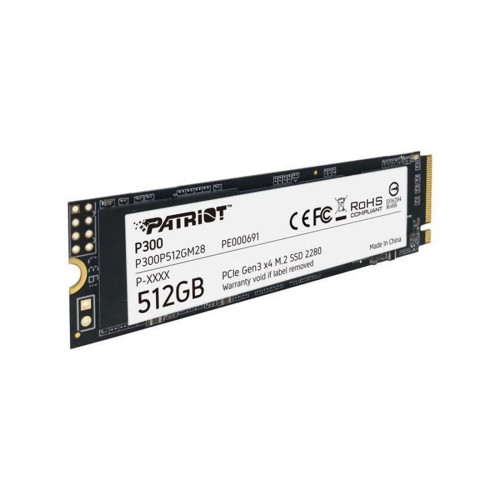 Твердотельный накопитель SSD, Patriot, P300 PP300P512GM28, 512 GB, M.2 NVMe PCIe 3.0x4, 1700/1100 Мб/с