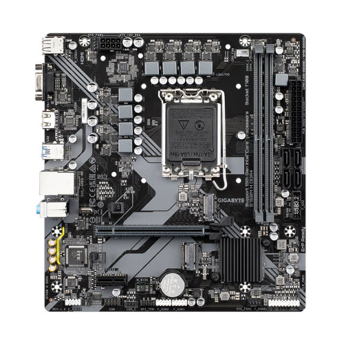 Материнская плата, Gigabyte, B760M H DDR4 (4719331854645), LGA1700, iB760, 2xDDR4 2666/2933/3000/3200, 4xSATA3, 2xM.2 (PCI-E 4.0x4/x2), Raid, 1xD-Sub, 1xHDMI, 1xPCI-Ex16, 1xPCI-Ex1, mATX