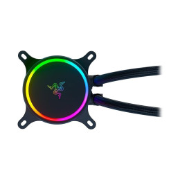 Кулер с водяным охлаждением, Razer, Hanbo Chroma RGB AIO Liquid Cooler (aRGB Pump Cap), RC21-01770100-R3M1, 240 мм, Подсветка RGB, Габариты 275x123x30 мм, Чёрный