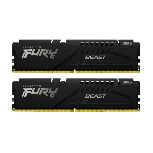 Комплект модулей памяти, Kingston, FURY Beast KF552C40BBK2-16 (Kit 2x8GB), DDR5, 16GB, DIMM <PC5-41600/5200MHz>, Чёрный