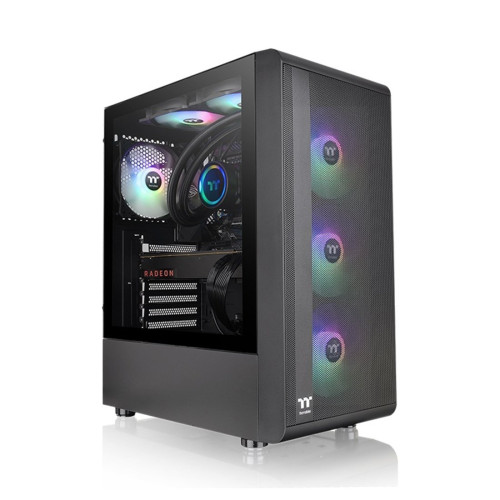 Компьютерный корпус, Thermaltake, S200 TG ARGB, CA-1X2-00M1WN-00, Mid Tower, ATX/M-ATX/Mini-ITX, USB 3.0*2, HD Audio *1, 3*120мм Вентилятор, Высота процессорного куллера до 166 мм, Длина VGA до 330 мм, 2*2,5"/2*3,5", Сталь, 3мм Закаленное стекло*1, 460*21