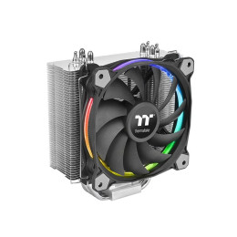 Кулер для процессора, Thermaltake, Riing Silent 12 RGB Sync, CL-P052-AL12SW-A, CPU Socket и Intel LGA 2066/2011-3/2011/1366/1200/1156/115x/775 и AMD AM4/FM2/FM1/AM3+/AM3/AM2+/AM2, TDP 150W, RGB 120мм вентилятор, 500-1500 об/м, 53 CFM, 22 dB(A), 4pin, 159х