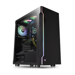 Компьютерный корпус, Thermaltake, H200 TG RGB, CA-1M3-00M1WN-00, Mid tower, ATX/Mini-ITX/M-ATX, USB 3.0*2, HD Audio, 1*120мм, Высота процессорного кулера до 180мм, Длина VGA до 320мм, 2*3.5