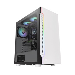 Компьютерный корпус, Thermaltake, H200 TG White RGB, CA-1M3-00M6WN-00, Mid tower, ATX/Mini-ITX/M-ATX, USB 3.0*2, HD Audio, 1*120мм, Высота процессорного кулера до 180мм, Длина VGA до 320мм, 2*3.5