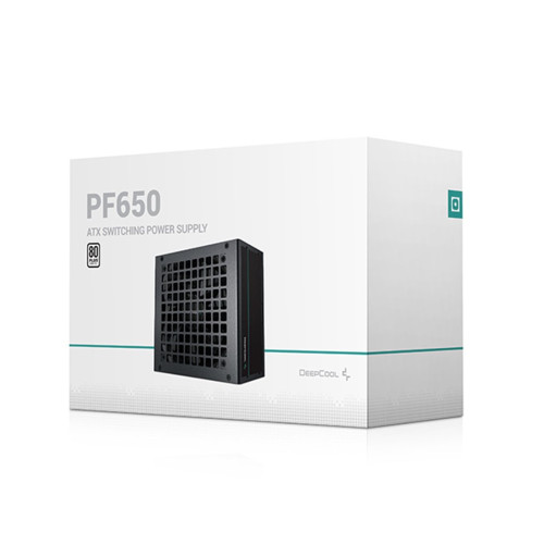 Блок питания, Deepcool, PF650 R-PF650D-HA0B-WDEU, 650W, ATX, White, APFC, 20+4 pin, 2*4+4pin, 6*Sata, 2*Molex, 4*PCI-E 6+2 pin, Вентилятор 12см, Кабель питания, Чёрный