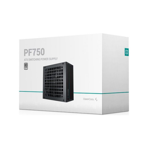 Блок питания, Deepcool, PF750 R-PF750D-HA0B-WDEU, 750W, ATX, White, APFC, 20+4 pin, 2*4+4pin, 6*Sata, 2*Molex, 2*PCI-E 6+2 pin, Вентилятор 12см, Кабель питания, Чёрный