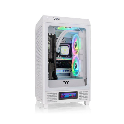 Компьютерный корпус, Thermaltake, The Tower 200 Snow, CA-1X9-00S6WN-00, Mini Tower, Mini-ITX, USB 3.0*2/Type C*1, HD-Audio+Mic, Кулер 2*140 мм, Высота процессорного кулера до 200 мм, Длина VGA до 380 мм, 2*3,5"/2*2,5", Сталь, 3мм Закаленное стекло*1, 280*