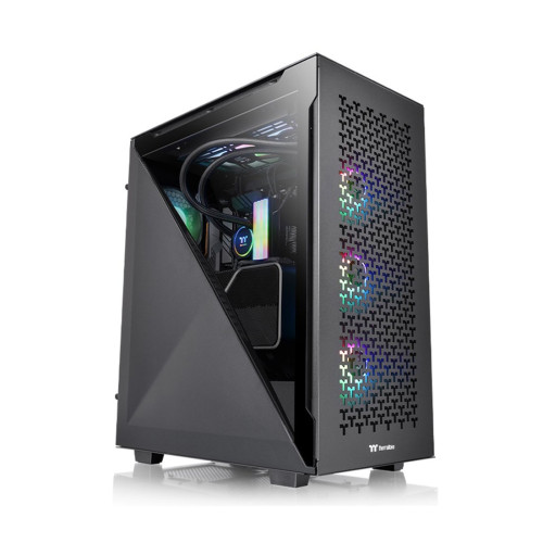 Компьютерный корпус, Thermaltake, Divider 500 TG Air, CA-1T4-00M1WN-02, Mid-tower, ATX/M-ATX/Mini-ITX, USB 3.2 (Gen 2) Type-C*1, USB 3.0*2, HD Audio, 2*120мм, 2*3,5"/7*2,5", Сталь, 2*Закаленное стекло 3мм, 530*230*466мм, Без Б/П, Черный