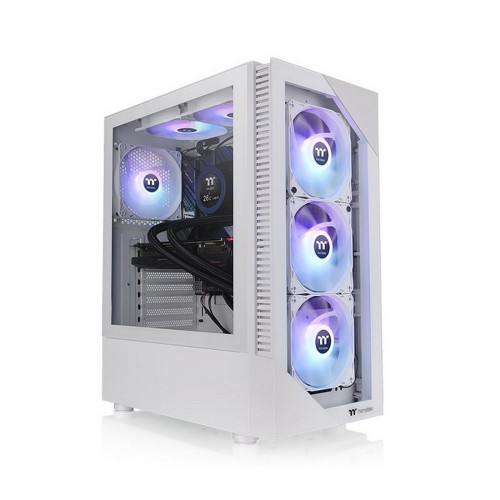 Компьютерный корпус, Thermaltake, View 200 TG ARGB, CA-1X3-00M6WN-00, Mid Tower, ATX/M-ATX/Mini ATX, USB3.0*2, HD-Audio, 3*120мм ARGB Lite fan, Высота кулерного процессора 166мм, Длина VGA до 300мм, 2*3,5"/3*2,5", Сталь, 3мм Закаленное стекло*1, Без Б/П,