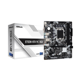 Материнская плата, ASRock, B760M-HDV/M.2 D4 (4710483942020), LGA1700, iB760, 2xDDR4 3200/5333+(OC), 4xSATA3, 2xM.2 (PCI-E 4.0x4, PCI-E 3.0x4 или SATA), Raid, 1xD-Sub, 1xDP, 1xHDMI, 1xPCI-Ex16, 2xPCI-Ex1, mATX
