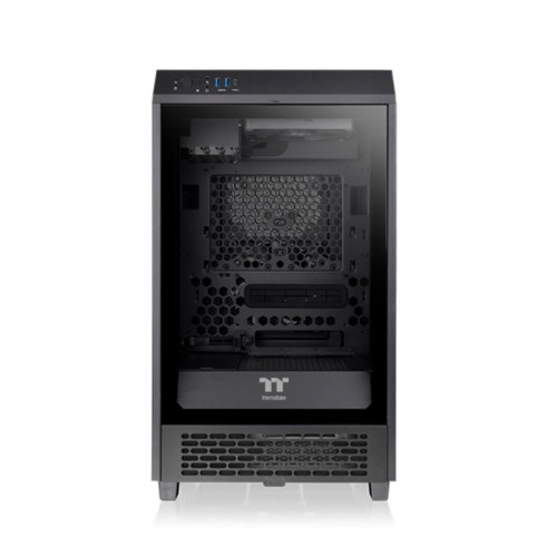 Компьютерный корпус, Thermaltake, The Tower 200, CA-1X9-00S1WN-00, Mini Tower, Mini-ITX, USB 3.0*2/Type C*1, HD-Audio+Mic, Кулер 2*140 мм, Высота процессорного кулера до 200 мм, Длина VGA до 380 мм, 2*3,5"/2*2,5", Сталь, 3мм Закаленное стекло*1, 280*300*5