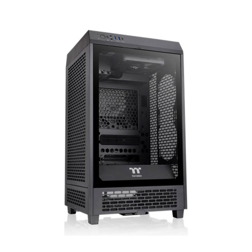 Компьютерный корпус, Thermaltake, The Tower 200, CA-1X9-00S1WN-00, Mini Tower, Mini-ITX, USB 3.0*2/Type C*1, HD-Audio+Mic, Кулер 2*140 мм, Высота процессорного кулера до 200 мм, Длина VGA до 380 мм, 2*3,5"/2*2,5", Сталь, 3мм Закаленное стекло*1, 280*300*5