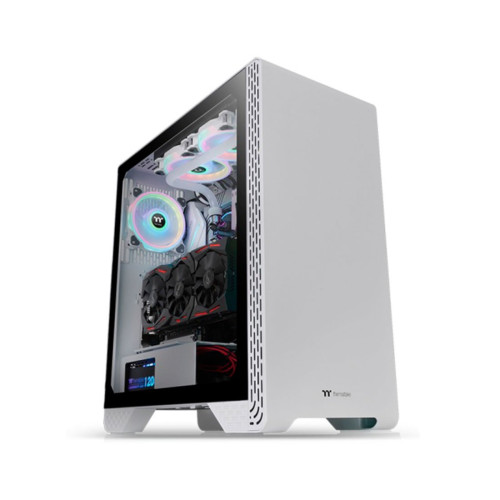 Компьютерный корпус, Thermaltake, S300 TG, CA-1P5-00M6WN-00, Mid-tower, Mini-ITX/M-ATX/ATX, USB 2.0*2/USB 3.0*1, HD Audio,1*120мм вентилятор, Высота процессорного куллера до 170 мм, Длина VGA до 360 мм, 2*3.5"/ 2*2.5", Сталь, 4мм Закаленное стекло*1, 493*