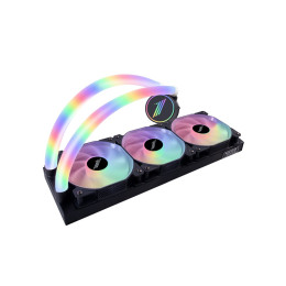 Кулер с водяным охлаждением, 1STPLAYER, MOTHRA MT360 BLACK, Intel LGA: 775/115x/1200/1366/2011/2066 и AMD: AM4/AM3/AM2/FM1/FM2/FM3, TDP300W, 3*120мм, 800-2500 об/мин, 38.09дБ, 95.34 CFM, 3-pin ARGB/4-pin ARGB, 397 х 120 х 27 мм, Черный