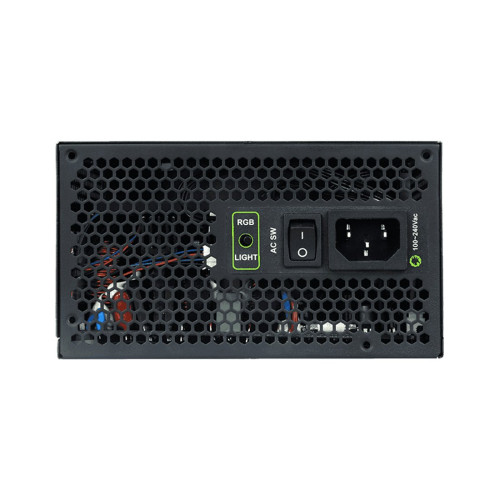 Блок питания, Gamemax, RGB 550W Rainbow, 210604500049, 550W, ATX, Gold, APFC, 20+4 pin, 4+4pin, 6*Sata, 3*Molex, 1*FDD, 2*PCI-E 6+2 pin, Modular, Вентилятор 14 см, Подсветка RGB, Чёрный