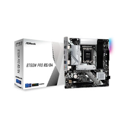 Материнская плата, ASRock, B760M PRO RS/D4 (4710483941702), LGA1700, iB760, 4xDDR4 3200/5333+(OC), 4xSATA3, 2xM.2 (PCI-E 4.0x4), Raid, 1xDP, 1xHDMI, 2xPCI-Ex16, 1xPCI-Ex1, mATX