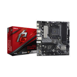 Материнская плата, ASRock, B550M PHANTOM GAMING 4 (4710483932755), AM4, B550, 4xDDR4 3200, 4xSATA3, 2xM.2 (1*PCIe Gen4x4, 1*PCIe Gen3x2 или SATA3), Raid, 1xHDMI, 1xDP, 2xPCI-Ex16, 1xPCI-Ex1, mATX