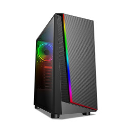 Компьютерный корпус, XG, Megatron, ATX, USB3.0*1/2.0*1, HD-Audio+Mic, Кулер 12см RGB, Высота процессорного кулера до 165мм, Длина VGA до 280мм, Сталь 0.5, Стеклянная боковая панель, 2*3.5