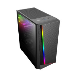 Компьютерный корпус, XG, Megatron, ATX, USB3.0*1/2.0*1, HD-Audio+Mic, Кулер 12см RGB, Высота процессорного кулера до 165мм, Длина VGA до 280мм, Сталь 0.5, Стеклянная боковая панель, 2*3.5