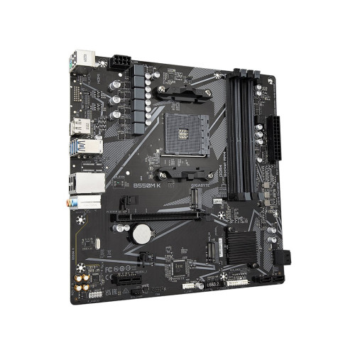 Материнская плата, Gigabyte, B550M K (4719331852764), AM4, B550, 4xDDR4 2400/2667/3200, 4xSATA3, 2xM.2 (1*PCIe 4.0 x4/x2 и SATA, 1*PCIe 3.0 x2), 1xHDMI, 1хDP, 1xPCI-Ex16, 1xPCI-Ex1, mATX