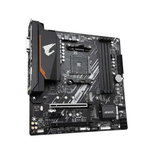 Материнская плата, Gigabyte, B550M AORUS ELITE (4719331809546), AM4, B550, 4xDDR4 3200, 4xSATA3, 2xM.2, RAID, 1xHDMI, 1хDVI-D, 2xPCI-Ex16, 1xPCI-Ex1, mATX