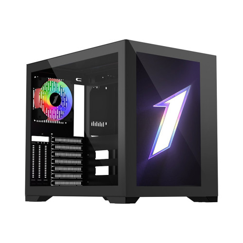 Компьютерный корпус, 1STPLAYER, SP7-EV-BK, STEAMPUNK SP7 EMOTION VIEW, Mid-Tower, ATX/M-ATX, USB3.0*2, Type C*1, HD AUDIO/Mic, Высота процессорного кулера до 185мм, Длина VGA до 400мм, 2*3,5/2*2,5, Сталь/Закаленное стекло, 380x190x435мм, Без Б/П, Черный