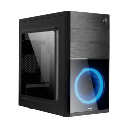 Компьютерный корпус, Aerocool, CS-105 Blue ACCS-PC09011.B1, Micro ATX/mini-ITX, USB 1*3.0/1*2.0, HD-Audio+Mic, Кулер 120мм LED, Высота процессорного кулера 148 мм, Длина VGA до 320мм, 1*5.25