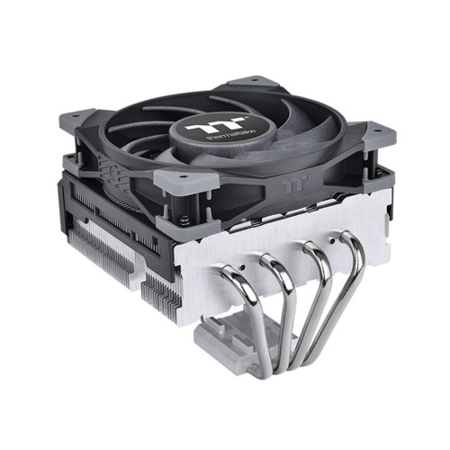 Кулер для процессора,Thermaltake, Toughair 110 CPU, CL-P073-AL12BL-A, Intel LGA 1700/1200/1156/115x и AMD AM4/AM3+/AM3/AM2+/AM2/FM2/FM1, TDP 140W, 120мм вентилятор, 500-2000 об.мин, 58.35 CFM, 23.6 dB(A), 4pin, 137.7x123.6x114.1мм, Серебристый