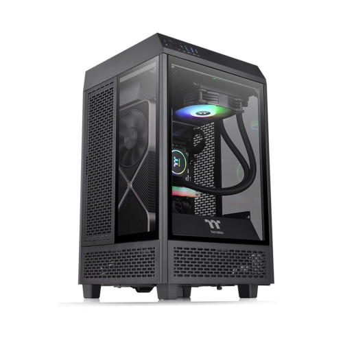 Компьютерный корпус, Thermaltake, The Tower 100, CA-1R3-00S1WN-00, Mini Tower, Mini-ITX, USB 3.2 (Gen 2) Type-C*1, USB 3.0*2, 2*120 мм, Максимальная длина видеокарты 330мм, Максимальная высота процессорного кулера 190мм, 2*2,5"/2*3,5", Сталь, Закаленное с
