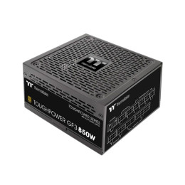 Блок питания, Thermaltake, Toughpower GF3 850W Gold, PS-TPD-0850FNFAGE-4, 850W, ATX 3.0, Gold, APFC, 20+4pin, 4+4pin, 8pin, 12*Sata, 4*Molex, 4*PCI-E 6+2pin, 12VHPWR, FDD, Modular, Вентилятор 13.5см, 150х86х160мм, Чёрный