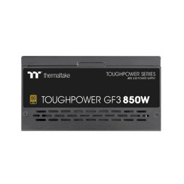 Блок питания, Thermaltake, Toughpower GF3 850W Gold, PS-TPD-0850FNFAGE-4, 850W, ATX 3.0, Gold, APFC, 20+4pin, 4+4pin, 8pin, 12*Sata, 4*Molex, 4*PCI-E 6+2pin, 12VHPWR, FDD, Modular, Вентилятор 13.5см, 150х86х160мм, Чёрный