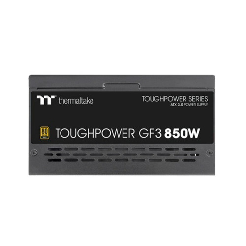 Блок питания, Thermaltake, Toughpower GF3 850W Gold, PS-TPD-0850FNFAGE-4, 850W, ATX 3.0, Gold, APFC, 20+4pin, 4+4pin, 8pin, 12*Sata, 4*Molex, 4*PCI-E 6+2pin, 12VHPWR, FDD, Modular, Вентилятор 13.5см, 150х86х160мм, Чёрный